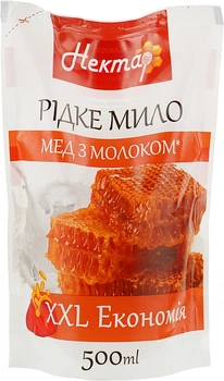 Рідке мило "Мед з молоком" - Aqua Cosmetics Нектар (дой-пак) 500ml (291893-26434)