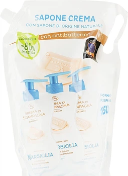 Антибактеріальне рідке мило для рук і обличчя - Spuma di Sciampagna Antibacterial Liquid Hand Soap Marseille 1500ml (827939-31783)