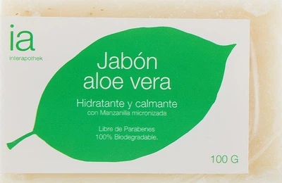 Натуральное увлажняющее мыло для лица и тела с экстрактом Алоэ Вера - Interapothek Hidratante y Calmante Jabon Aloe Vera 100g (870092-43573)