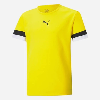 Детская футболка для мальчика Puma Teamrise Jersey Jr 70493807 134-140 см Cyber Yellow-Black-White (4063699208771)