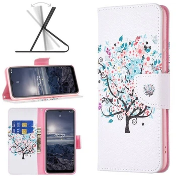 Чехол с рисунком Deexe Color Wallet для Nokia G21 / G11 - Flower Tree