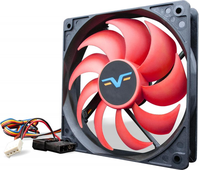 Система охлаждения Frime FF120 PWM 4pin (Mb) + Molex 2Ball Bearing 120 мм Black/Red (FF120252BBPWM)