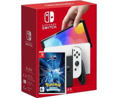 Nintendo Switch (OLED model) White + Игра Pokemon Brilliant Diamond