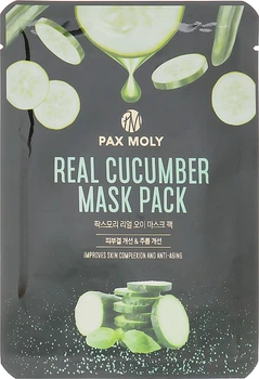 Тканинна маска з екстрактом огірка - Pax Moly Real Cucumber Mask Pack 25ml (836688-19227)