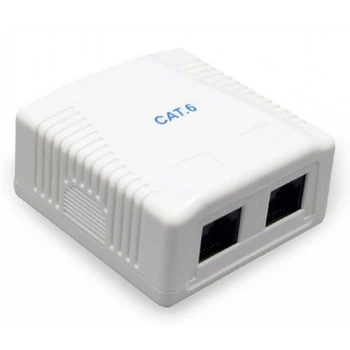 Компьютерная розетка Cablexpert RJ45x2 FTP, cat.6 (NCAC-2F6-01)