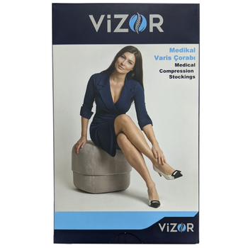 Компресійні панчохи Vizor (Візор) 5203-A та 5203-К 2 клас з відкритим носком 3 бежевий