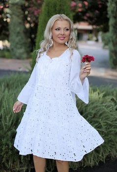 Пляжна туніка з вишивкою прошва Fresh Cotton 617 F-1c 44(M) Білий