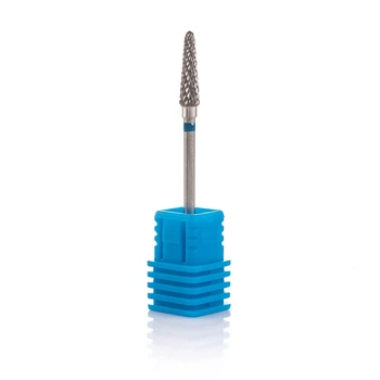 Фреза твердосплавная Nail Drill для снятия гель-лака (Конус, полусферический конец), 194 190 040 (синяя насечка).