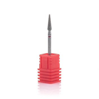 Фреза алмазная Nail Drill для обработки кутикулы (Почка закругленная), 266 030R, диаметр 3 мм. (красная насечка)