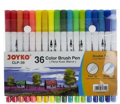 Фломастери двосторонні Joyko пензлик-лінер 36 кольорів (CLP-36)