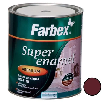 Эмаль алкидная ПФ-115 ТМ Farbex 2,8 кг вишневый (205420)