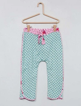 Брюки Regular Fit с вискозой для девочки Kiabi VT997 068-74 см (3-9 months) Бирюзовый