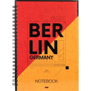 Блокнот Axent на спирали твердая обкл., А5, 96л. Berlin (8032-05-A)
