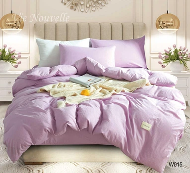 Постельное белье евро Vie Nouvelle Washed cotton вареный хлопок 200х220 W15E лавандовый