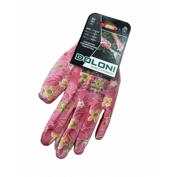 Рукавиці рожеві з поліуретановим покриттям Doloni (06867)