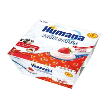 Йогурт Humana Baby Milchdessert Erdbeerе Полуниця 4 х 100 г