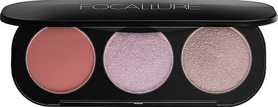 Палетка румян и хайлайтеров - Focallure 3Colors Blush&Highlighter Pallette * 4 (10.5g) (1037943-71560)
