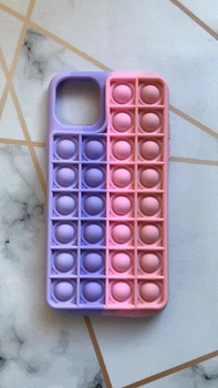 Силіконовий чохол Поп іт Антистрес Поп-Іт Pop It для iPhone 11 Pro Max (6,5) Попіт Фіолетовий + рожевий