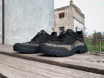 Тактические камуфляжные кроссовки под форму для ЗСУ темно-зеленые 45 30 см (11110809)