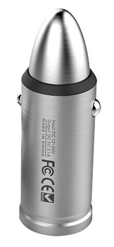 Автомобильное зарядное устройство Protech Bullet 2 x USB Silver (PT-C07)