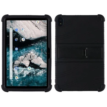 Защитный чехол Deexe Silicone Kickstand для Nokia T20 - Black