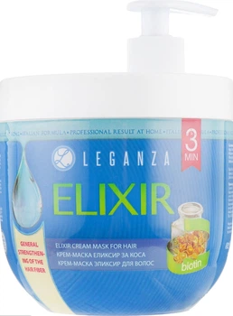 Крем-маска для волос "Эликсир с биотином" помпа - Leganza Cream Hair Mask With Biotin 1000ml (785026-87224)