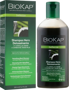 Шампунь "Детокс" с черной глиной и древесным углем - BiosLine BioKap Detoxifying Black Shampoo 200ml (816645-80755)