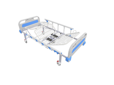 Ліжко з електроприводом чотирьохсекційне медичне функціональне АТОН КФ-4-ЕП-БП-ОП-К125 з пластиковими бильцями та колесами ф125 мм