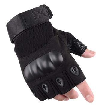 Рукавички безпалі із захистом зап'ястя Bezet Tactical Gloves (чорні рукавиці, розмір XL)
