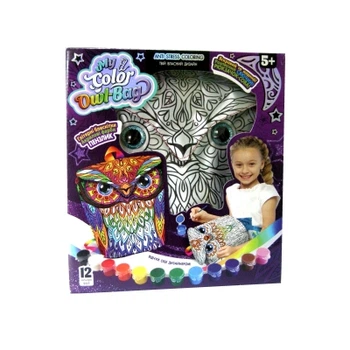 Сумка-раскраска My Color Owl-Bag Рюкзачок, укр., в коробке 27х11х30см, Danko Toys (COWL-01-01U)