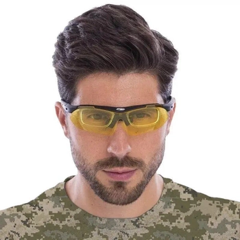 Тактические очки со сменными линзами, армейские очки для стрельбы Rockbros черные