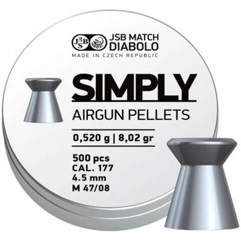 Пульки JSB Diabolo Simply 4,5 мм, 0.52 г, 500 шт/уп (001245-500)