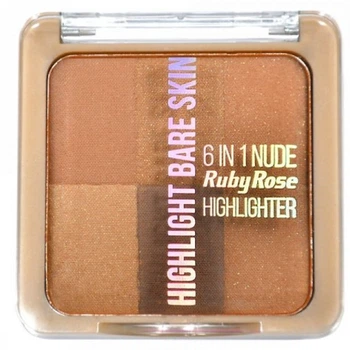 Хайлайтер для лица - Ruby Rose Highlight Bare Skin 6 In 1 Nude Highlighter 01 (8.5g) (725566-17364)