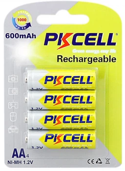 Аккумулятор NiMH AA 600 мАч 1.2 В PkCell 4 шт в блистере