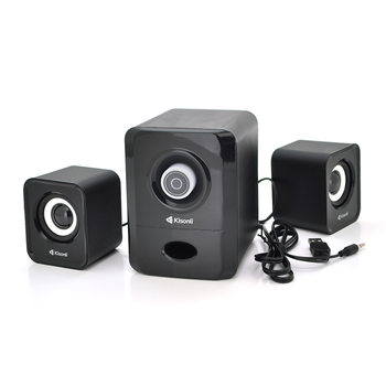Колонки 2.1 Kisonli U-2900, для ПК та ноутбука, USB + 3.5mm, 5W+2x3W, 20Hz-20KHz, з сабвуфером, White