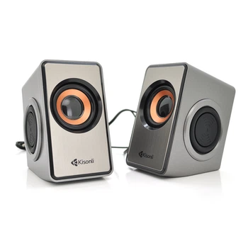 Колонки 2.0 Kisonli T-007 для ПК и ноутбука USB + 3.5mm 2x3W 20Hz-20KHz Gray