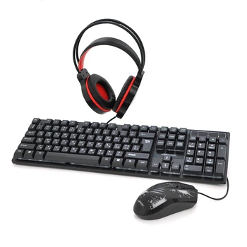 Набор Voltronic Gamer Cyberpunk CP-009 (Клавиатура+Мышь+Наушники+Коврик), Box