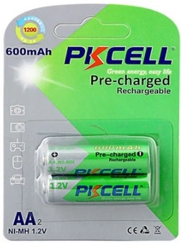 Аккумулятор PKCELL 1.2V AA 600mAh NiMH Already Charged, 2 штуки в блистере PC/AA600-2BA