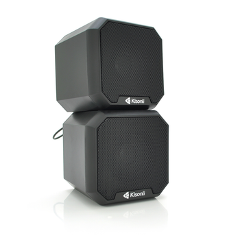 Колонки 2.0 Kisonli KS-02, для ПК та ноутбука, USB + 3.5mm, 2x3W, 20Hz-20KHz, Black