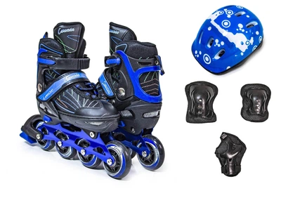 Детские Ролики с комплектом защиты Caroman Sport Blue размер 31-35