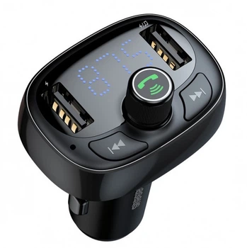 FM-Трансмиттер Модулятор Baseus T typed S-09 Bluetooth MP3 car charger Tarnish CCALL-TM01 Black