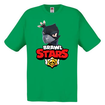 Футболка детская Бравл Старс Ворон 3 (Brawl Stars Voron) зеленая 104 см