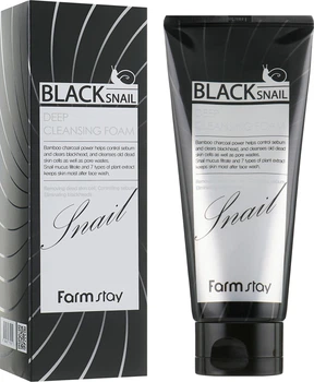 FarmStay Black Snail Deep Cleansing Foam Пінка для обличчя з муцином чорного равлика 180ml (752801-8378)