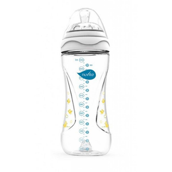 Бутылочка для кормления Nuvita Mimic 330 мл 4м+ антиколиковая, белая (NV6050White)