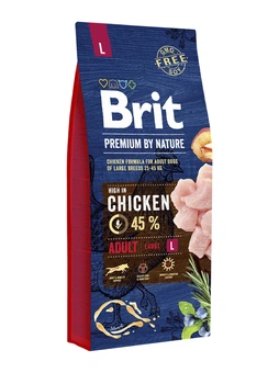 Сухой корм Brit Premium Dog Adult L для собак крупных пород с курицей 15 кг
