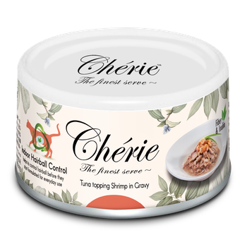 Корм вологий Cherie Hairball Control Tuna & Shrimp для котів контроль грудок шерсті з тунцем та креветками 80 г CHT17005