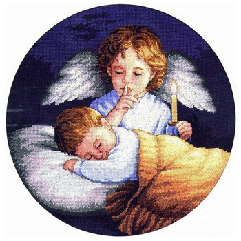 Набор для вышивания крестом Маленькие ангелы, Dimensions, арт. 1059443, 17.7x12.7см