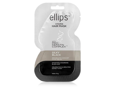 Маска для волосся «Шовкова Ніч» Ellips Vitamin Hair Mask Silky Black With Pro-Keratin Complex, 18г (8993417489976)