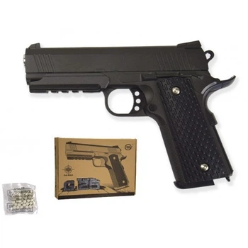 Дитячий пістолет "Colt 1911 Rail" Galaxy G25 Страйкбольний пістолет метал чорний