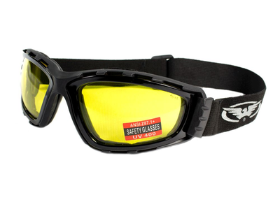 Очки защитные с уплотнителем (тактические) Global Vision Trip (yellow) желтые